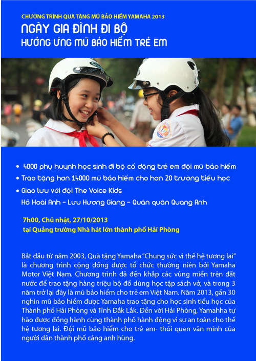 Yamaha trao tang mu bao hiem cho tre em tai Hai Phong va Dak Lak - 2