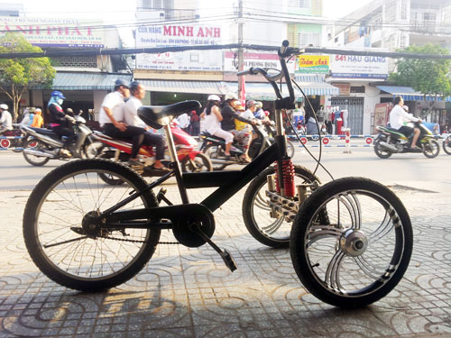 Xe đạp ba bánh tự chế đơn giản ở Việt Nam  2banhvn