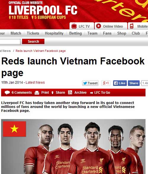 Liverpool up mo ve kha nang den Viet Nam - 2