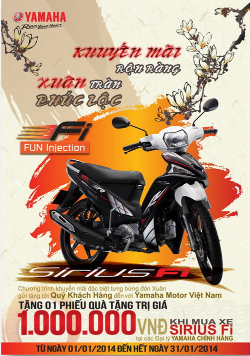 Yamaha Motor Viet Nam tung bung khuyen mai Tet cho Sirius FI