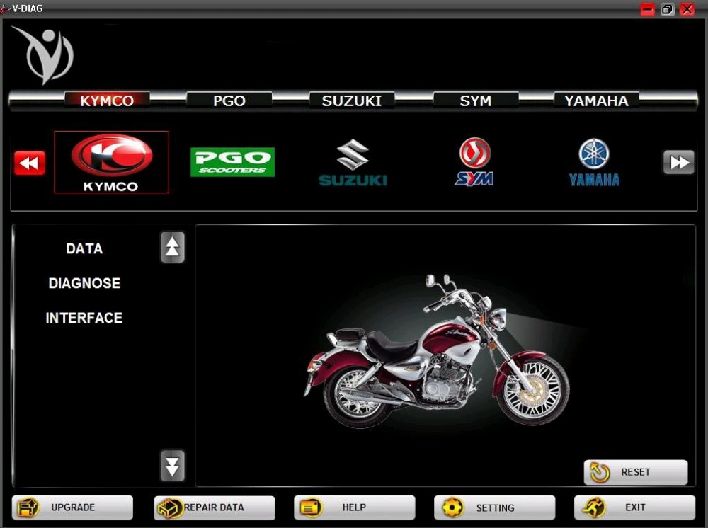 Thiet bi chan doan loi xe may VD100 motorcycle scanner for YamahaFor hondasym - 6