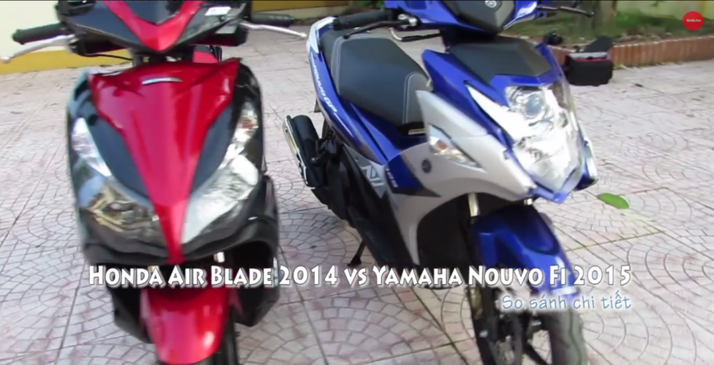 Clip Yamaha Nouvo Fi 2015 va Honda AirBlade 2014 So sanh chi tiet