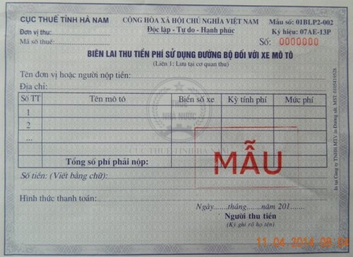 Muc phi su dung duong bo theo dau phuong tien tai TPHo Chi Minh - 2