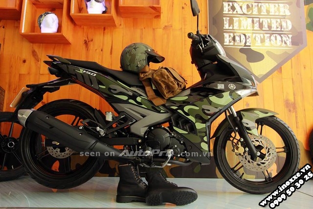 Do xe Exciter 150 voi tem xe Camo cuc ngau