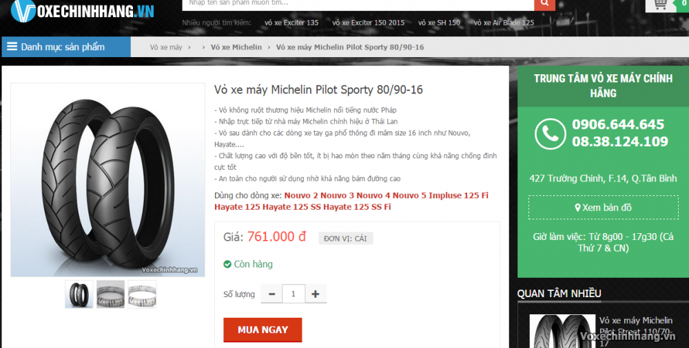 Dat mua vo xe may Michelin chinh hang Online de dang hon bao gio het - 2