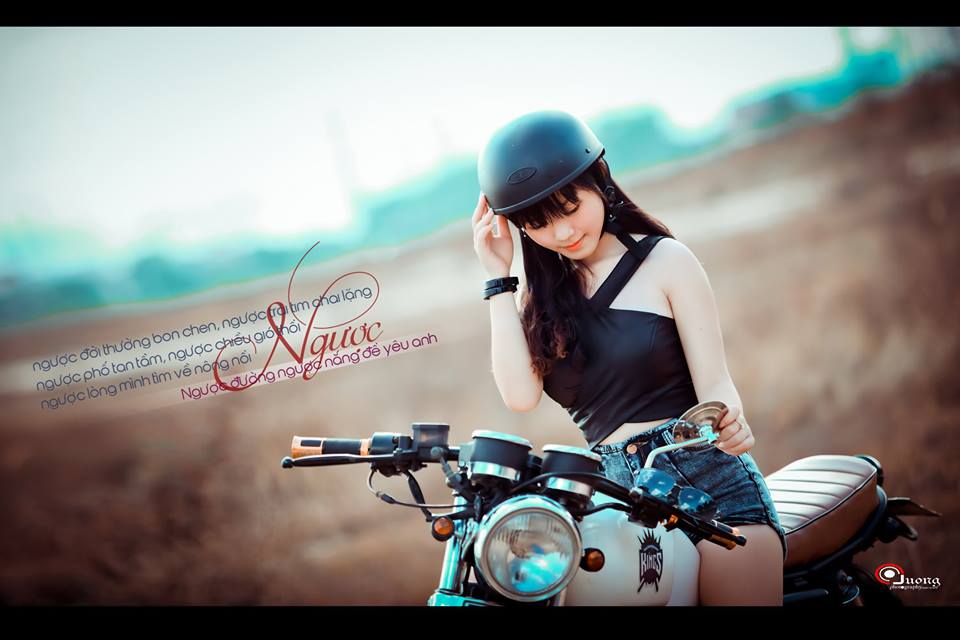 Khoe ban gai la biker tao dang cung chiec CAFE RACER - 4