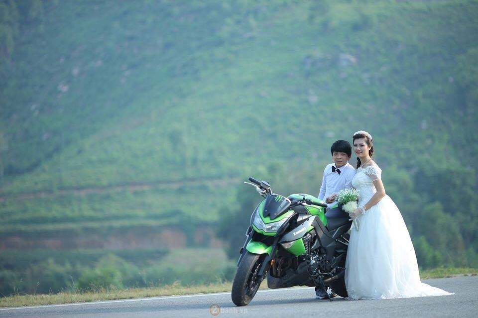 Bo anh cuoi dep nhu mo cua cap doi Thai Nguyen ben canh Kawasaki Z1000 - 5