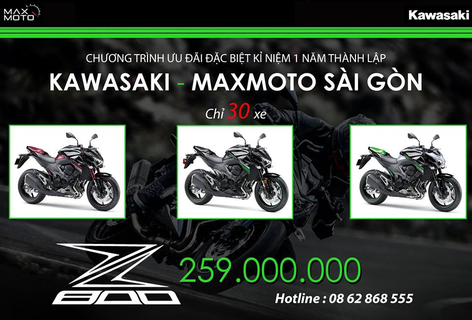 Mung 1 nam thanh lap Kawasaki Max Moto Sai Gon khuyen mai khung HOTLINE 0938879090 HUY - 3