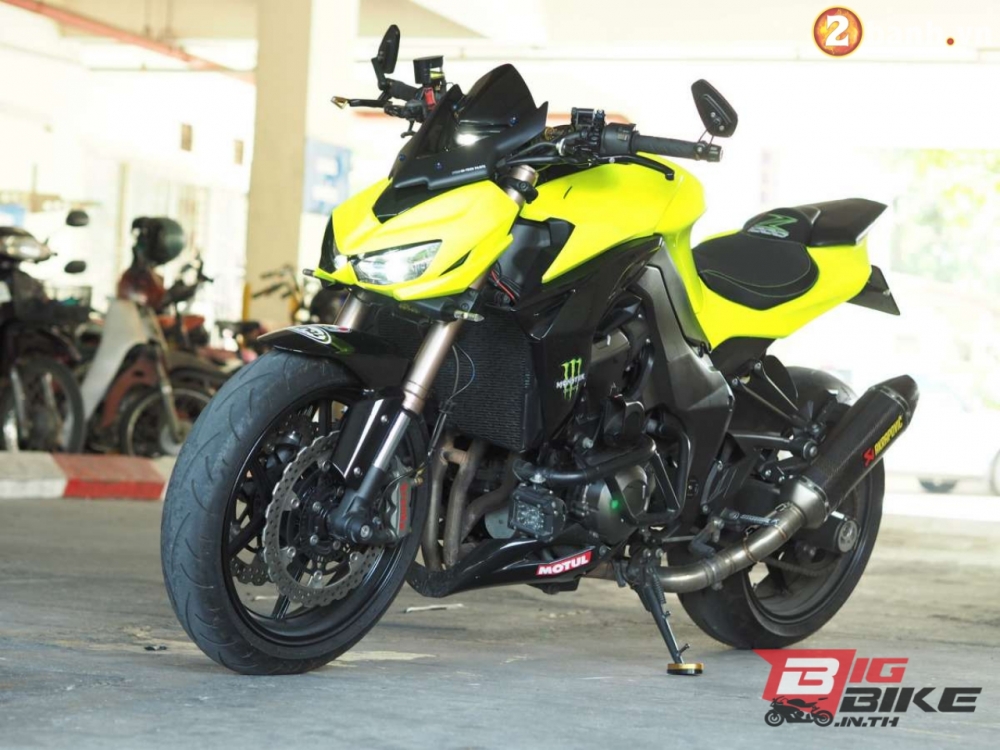 Kawasaki z1000 độ cực chất và đầy nổi bật trong bộ cánh vàng neon