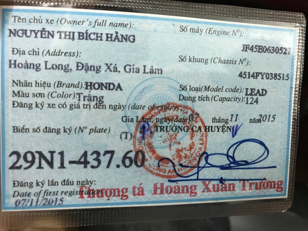 Ban LEAD 125 Trang 29N model 2015 moi 99 6k km36tr8 chu nu su dung giu nhu moi - 5
