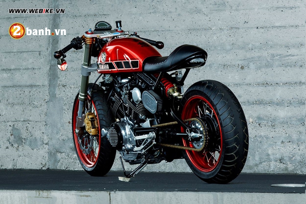 Yamaha tr1 chiếc cafe racer đen quyền lực và đỏ quý phái