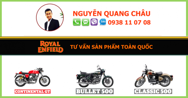 Royal Enfield Classic 500 Mau VANG TAN LH NGUYEN QUANG CHAU 0938110708 - 3