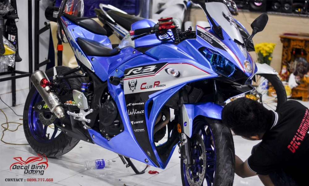 Tem Xe Yamaha YZF R3 Cao Cap Sieu Sang Chanh mat 12 tieng de hoan thanh - 2
