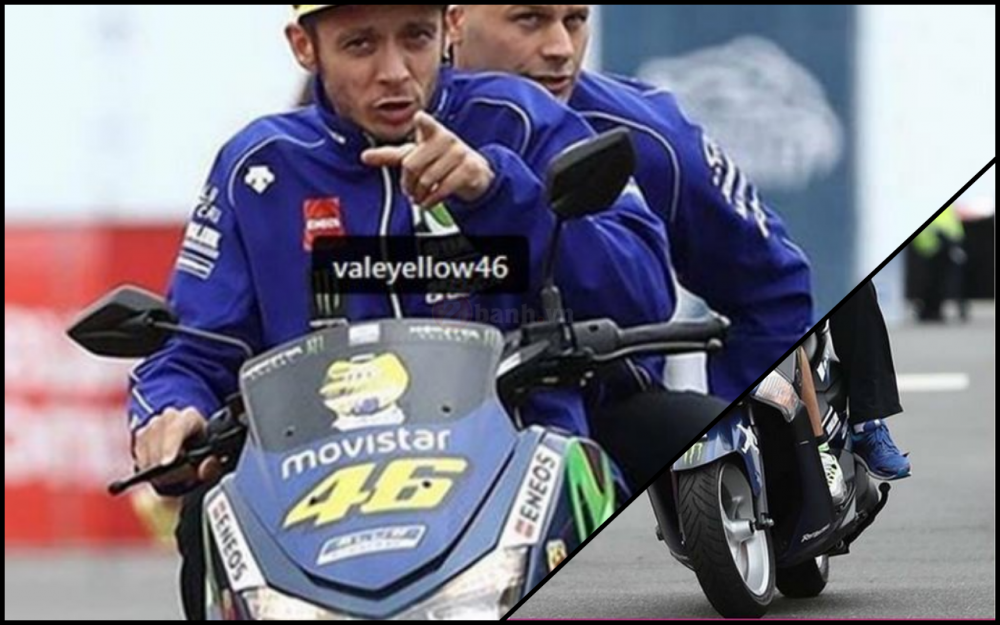 Valentino Rossi su dung Yamaha NMAX 155 tren duong dua o Uc