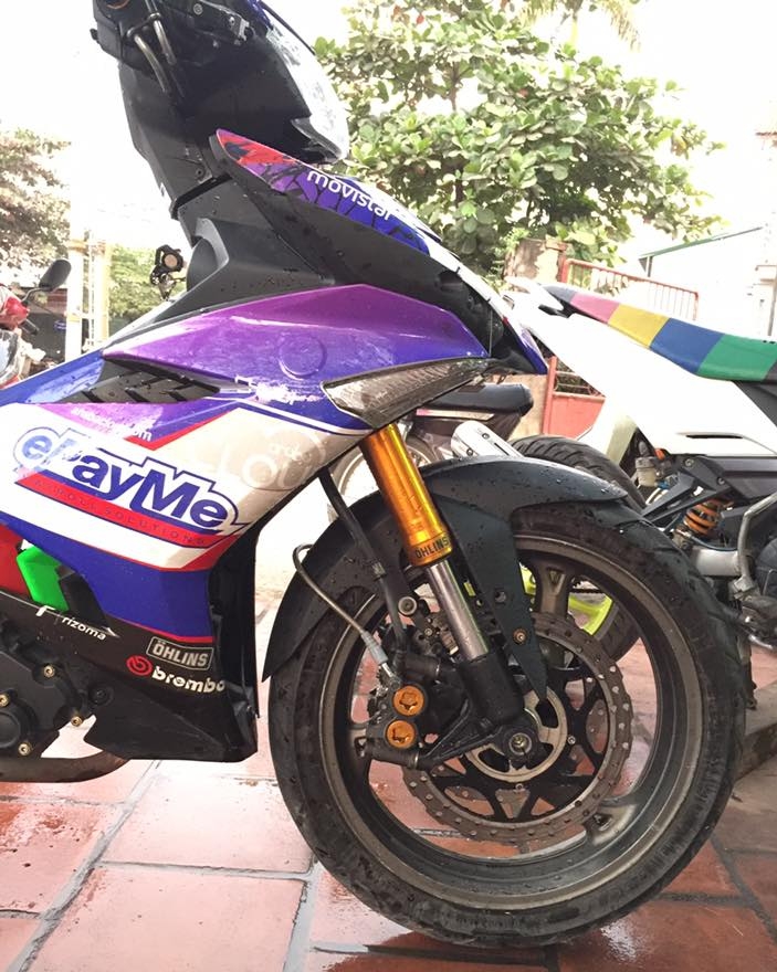 Exciter 150 do dan chan full option PKL cuc chat cua biker Ha Noi - 4
