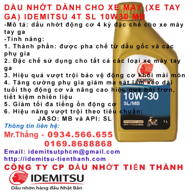 Nhot dong co Diesel Dau dong co Xang IDEMITSU hang dau nhat ban - 2