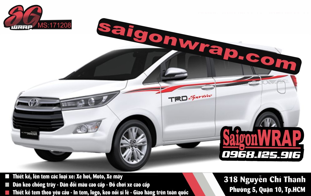 Tem Xe Toyota Innova Trang Bac SaiGonWrapCom Design Thi Cong Tem Xe Chuyen Nghiep - 7