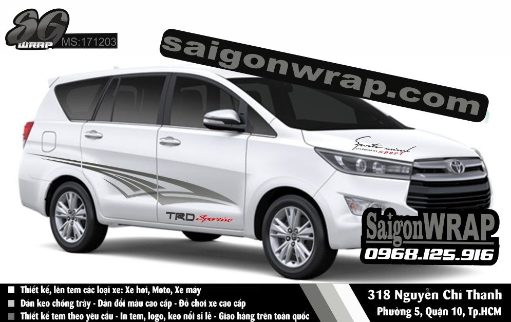 Tem Xe Toyota Innova Trang Bac SaiGonWrapCom Design Thi Cong Tem Xe Chuyen Nghiep - 9