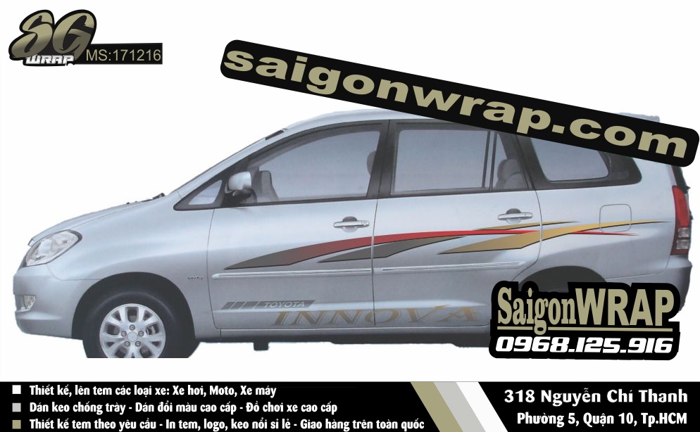 Tem Xe Toyota Innova Trang Bac SaiGonWrapCom Design Thi Cong Tem Xe Chuyen Nghiep - 15