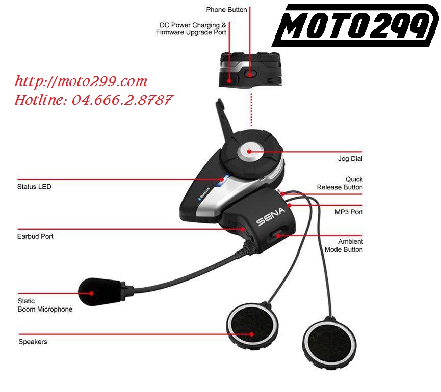 Moto299 Tai nghe Bluetooth Sena 20S dang cap cho dan Motor - 3