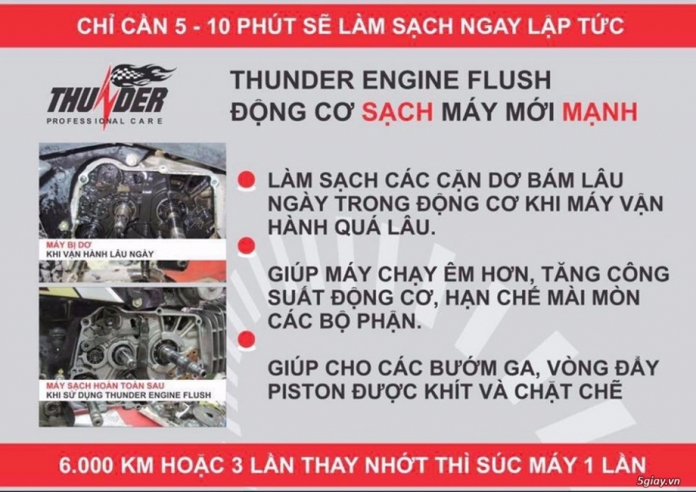 Suc Dong CoThunder Engine Flush Sach Dong Co Xe Nhanh Chong - 2