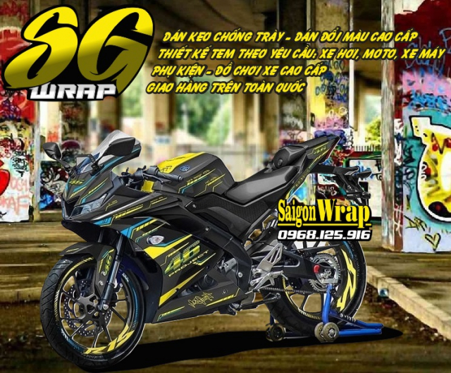 Tem Che Yamaha R15 V3 Dep Doc SaiGonWRAP Design Thi Cong Tem Xe Chuyen Nghiep - 7