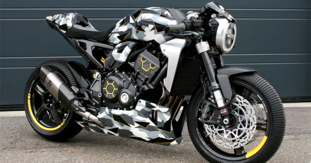 Honda CB1000R do dau tien theo phong cach Camo den tu Gannet Design - 3