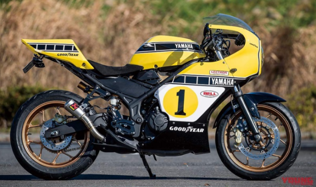 Yamaha R3 ban tuy chinh Cafe Racer lay cam hung tu huyen thoai YZR500 Kenny Roberts - 3