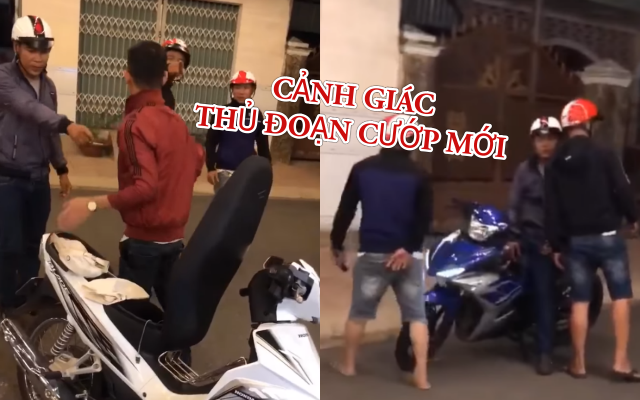 CLIP 3 thanh nien chay Exciter chan xe nguoi di duong gia lam cong an cuop tai san