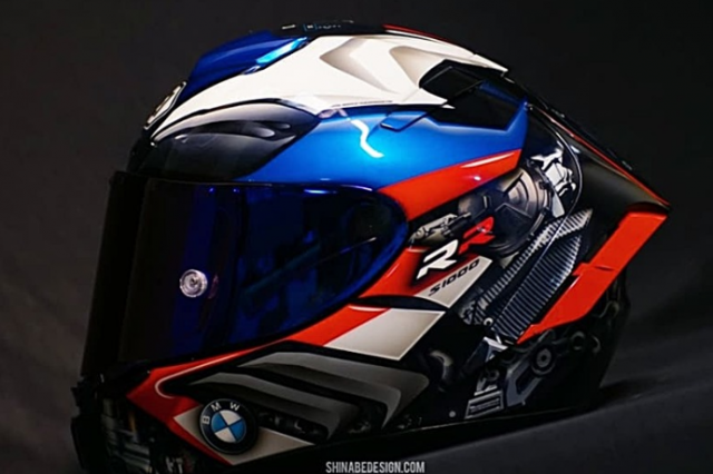 Ra mat Shoei X14 BMW S1000RR Tricolor doc quyen cua Shin Abe Works - 4