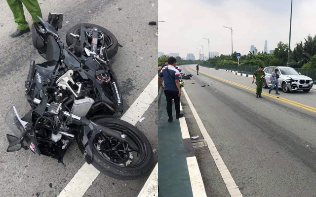 Kawasaki Ninja 400 va cham manh voi BMW X5 o doan duong Test toc do tai Q2