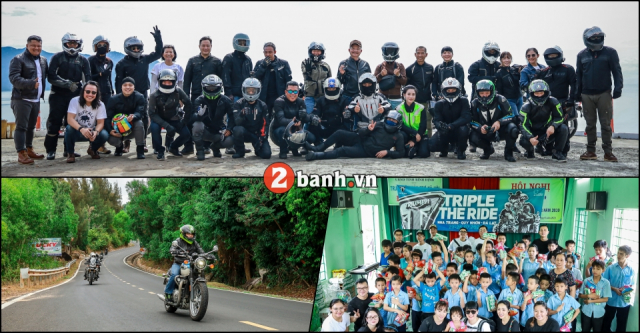 Toan canh hanh trinh Triple The Ride day y nghia cung anh em Triumph