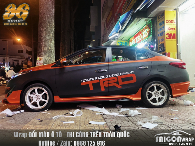 Toyota Vios Do Len Ban The Thao Dang Cap Bang Cach Dan Decal Phoi Mau SaiGon Car Wrap