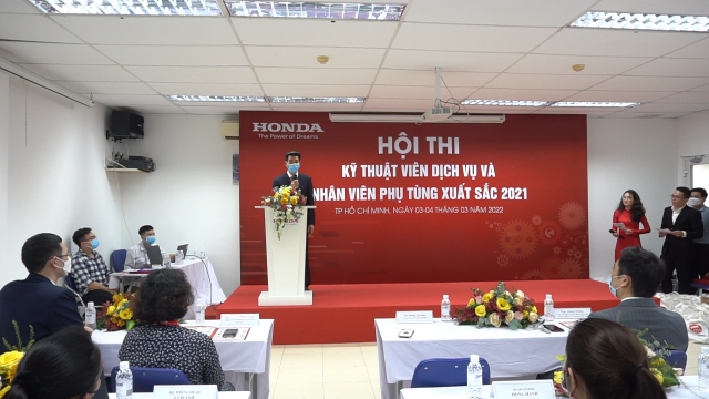 Honda Viet Nam to chuc thanh cong Hoi thi Ky thuat vien Dich vu Nhan vien Phu tung xuat sac 2021 - 2