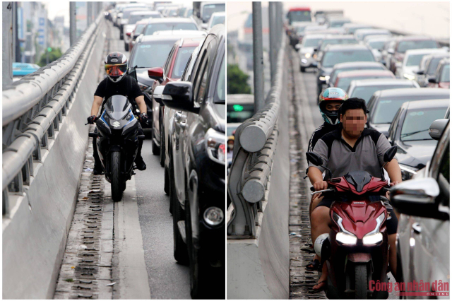 Di len vanh dai 2 tren cao Ha Noi ca loat xe may bi CSGT xu phat - 4