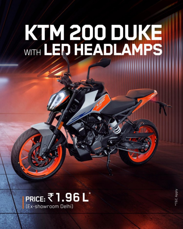 KTM 200 Duke 2023 duoc cap nhat den pha LED moi