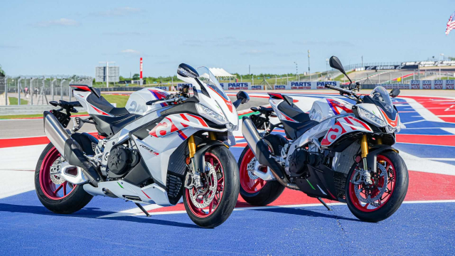 Phien ban dac biet cua Aprilia RSV4 Factory 2023 va Tuono Factory 2023 xuat hien tai COTA