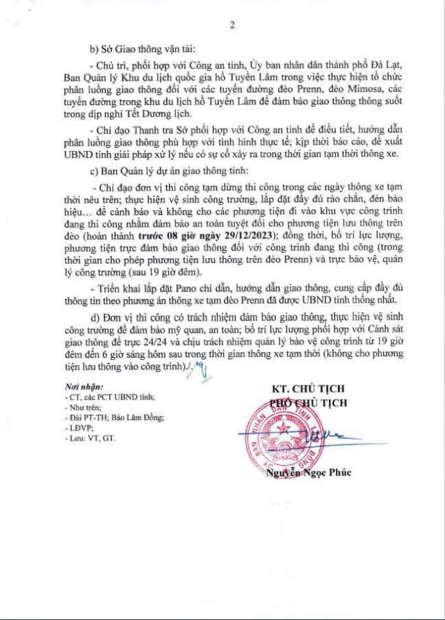 Duong deo Prenn se cho thong xe tam thoi tu nay den 02012024 - 6