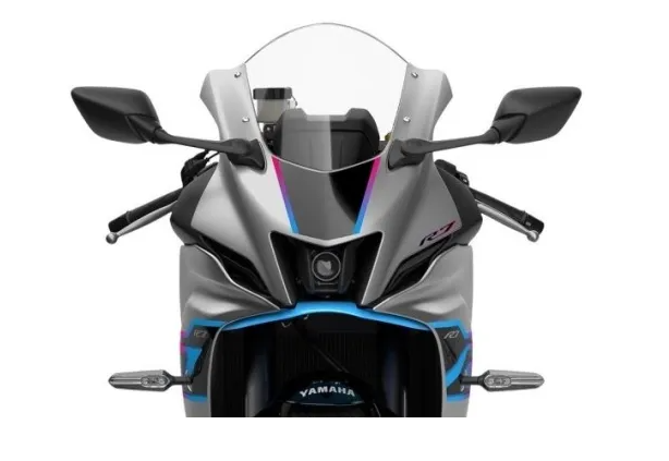 Yamaha R7 2024 lo dien ngoai hinh moi voi mau xam mo day loi cuon