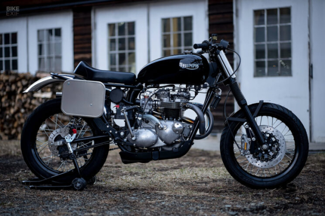 Một chiếc xe đua triumph t140 lấy cảm hứng từ tr6 của steve mcqueen