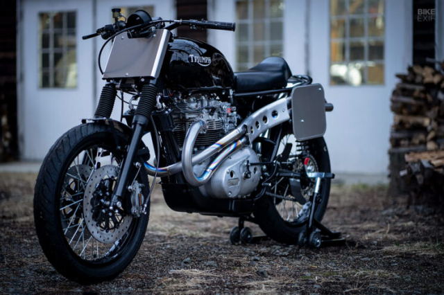 Một chiếc xe đua triumph t140 lấy cảm hứng từ tr6 của steve mcqueen