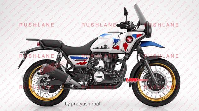 Honda CB350X lo dien hinh anh render canh tranh voi Royal Himalaya