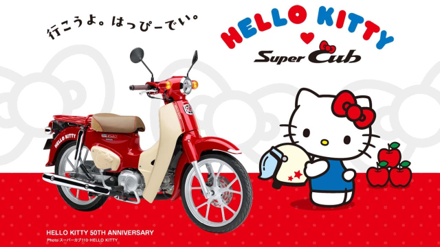 Honda chieu fan khi ra mat bo doi Super Cub phien ban dac biet ky niem 50 nam Hello Kitty