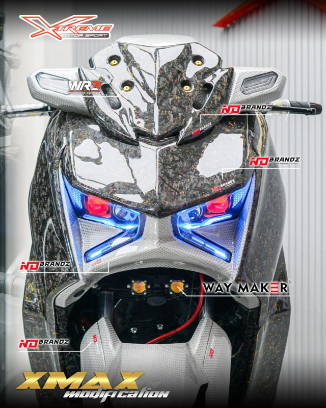 Choang ngop voi XMAX 300 do full carbon nghe la tai nhung la co that - 3