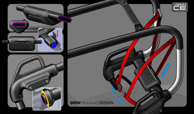 BMW Motorrad Vision CE trinh lang tuong lai xe tay ga dien hay chiec ken an toan giua pho thi - 11