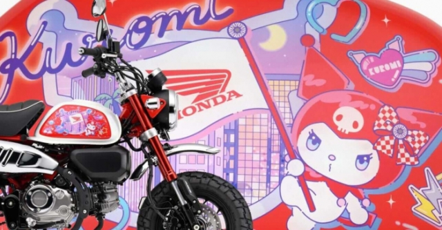 Honda gioi thieu phien ban hop tac thu hai Kuromi Monkey 125 ban kem phu kien cho Fan cua Kuromi - 12