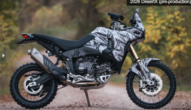 Ducati DesertX 2026 Mau xe phieu luu chay bang dong co V2 se chinh thuc ra mat vao thang 2 - 6