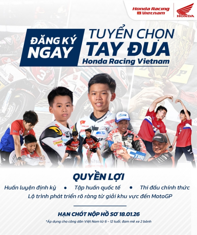 Honda racing vietnam chính thức khởi động hành trình tìm kiếm tài năng đua xe nhí 2026 - 2