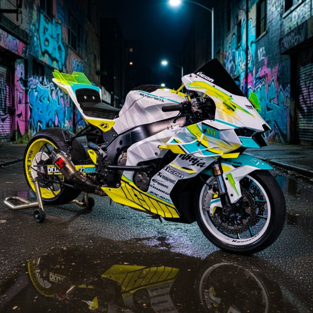 Kawasaki Ninja ZX-10R độ 'phát sáng' giữa lòng phố hoang – khi cá